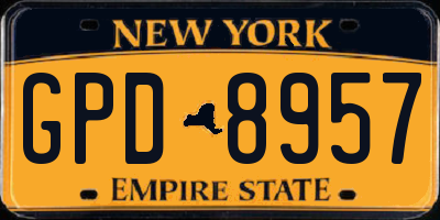 NY license plate GPD8957