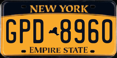 NY license plate GPD8960