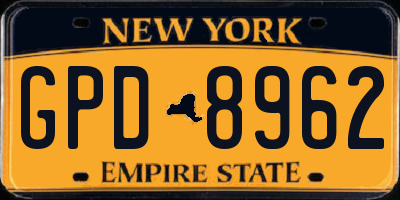 NY license plate GPD8962