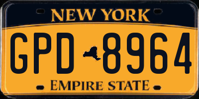 NY license plate GPD8964