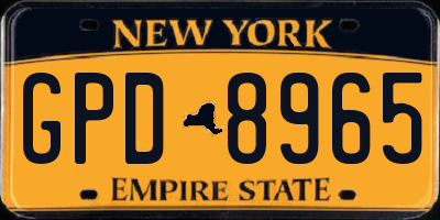 NY license plate GPD8965
