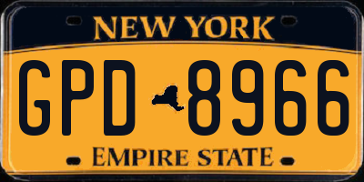 NY license plate GPD8966