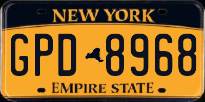 NY license plate GPD8968