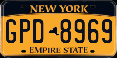 NY license plate GPD8969