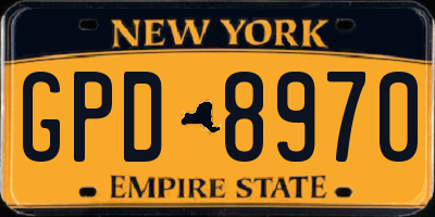 NY license plate GPD8970