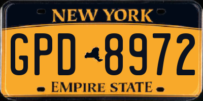 NY license plate GPD8972