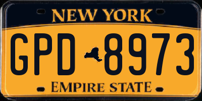 NY license plate GPD8973