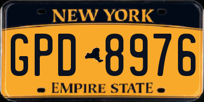 NY license plate GPD8976