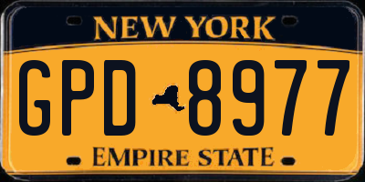 NY license plate GPD8977