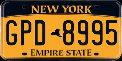 NY license plate GPD8995