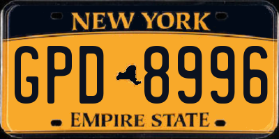 NY license plate GPD8996