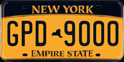 NY license plate GPD9000