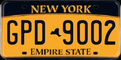 NY license plate GPD9002