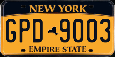 NY license plate GPD9003