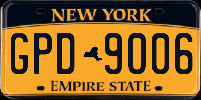 NY license plate GPD9006