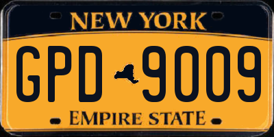 NY license plate GPD9009