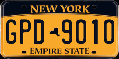 NY license plate GPD9010