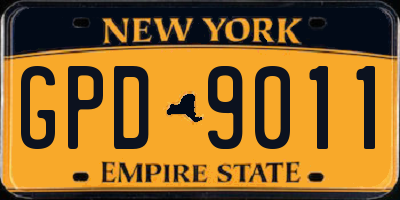 NY license plate GPD9011