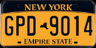 NY license plate GPD9014