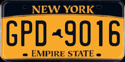 NY license plate GPD9016