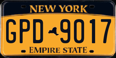 NY license plate GPD9017