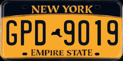 NY license plate GPD9019