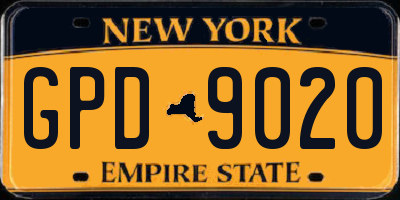 NY license plate GPD9020