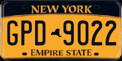 NY license plate GPD9022