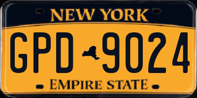 NY license plate GPD9024
