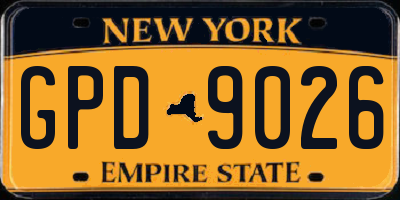 NY license plate GPD9026