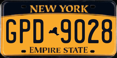 NY license plate GPD9028
