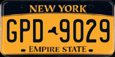 NY license plate GPD9029
