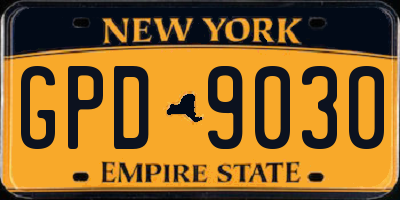NY license plate GPD9030