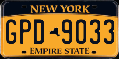NY license plate GPD9033