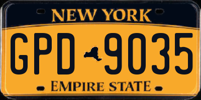 NY license plate GPD9035