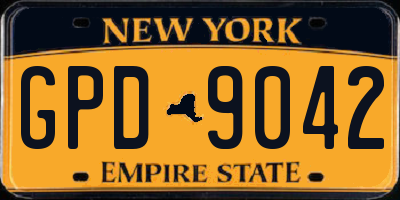 NY license plate GPD9042