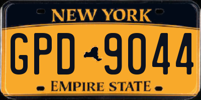 NY license plate GPD9044