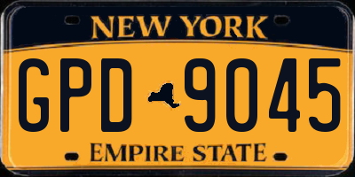 NY license plate GPD9045