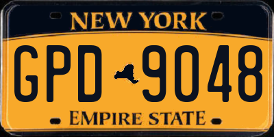 NY license plate GPD9048