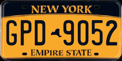 NY license plate GPD9052