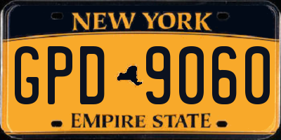NY license plate GPD9060