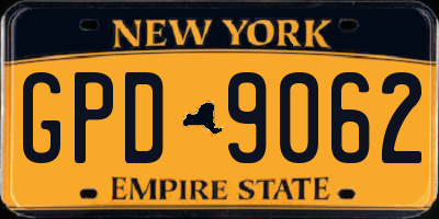 NY license plate GPD9062