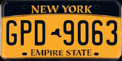 NY license plate GPD9063