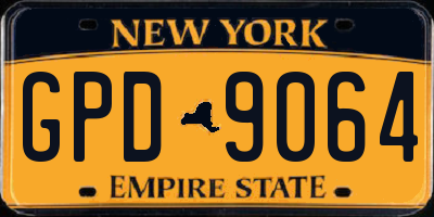 NY license plate GPD9064