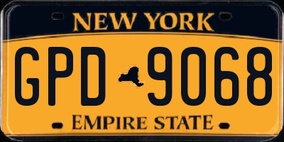 NY license plate GPD9068