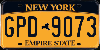 NY license plate GPD9073