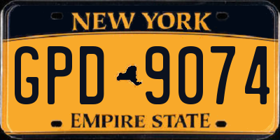 NY license plate GPD9074