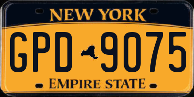 NY license plate GPD9075