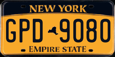 NY license plate GPD9080