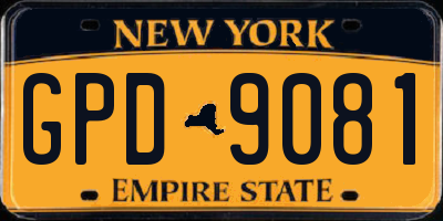 NY license plate GPD9081